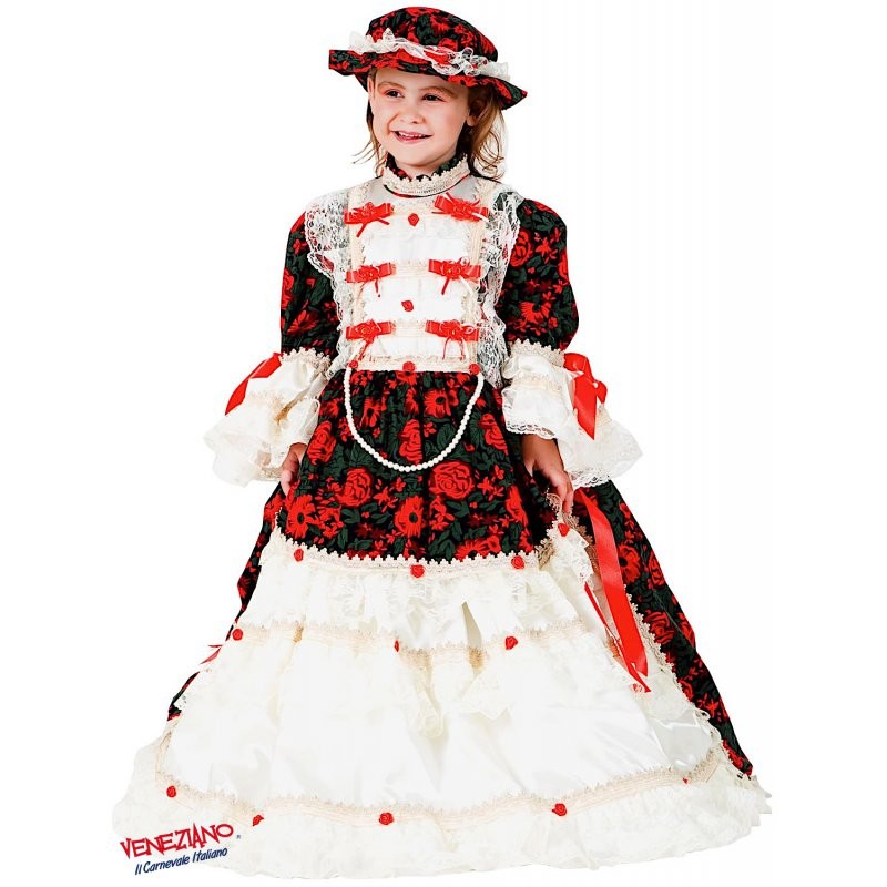 Costume vestito di carnevale Madame Pompadour da 7 a 10 anni
