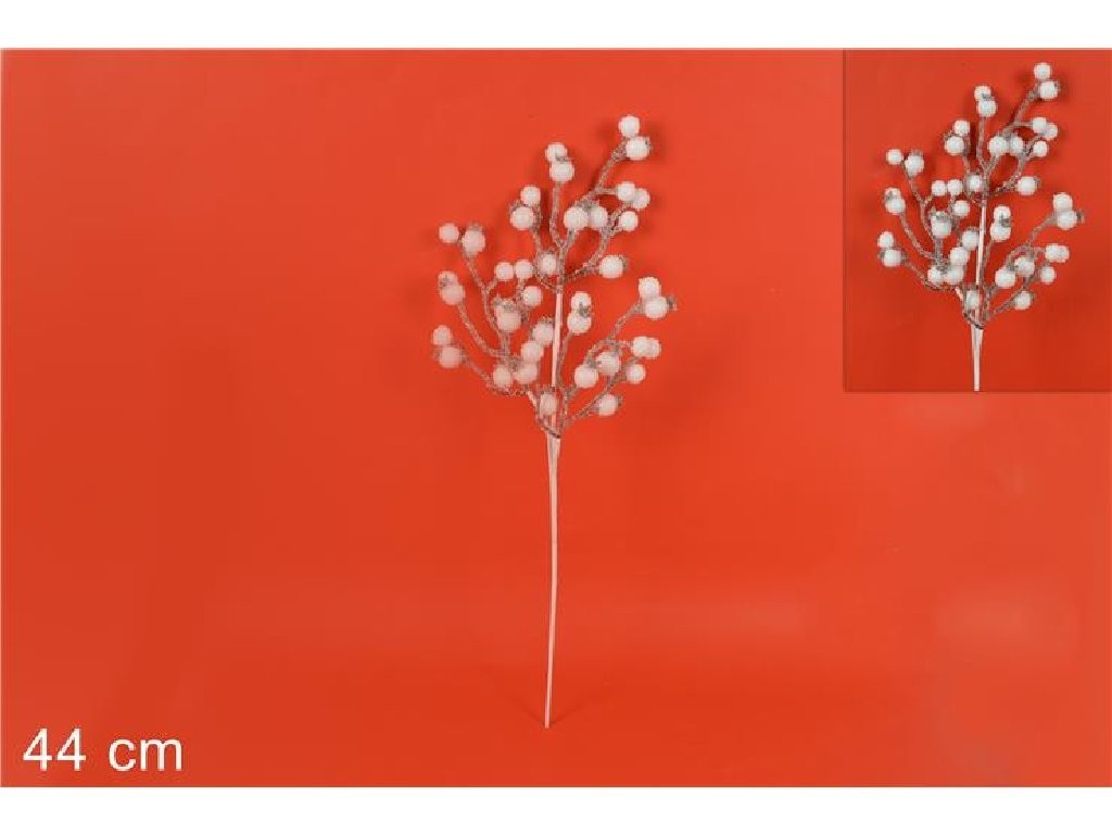 Ramo 44cm con Bacche Bianche per decorazioni di Natale
