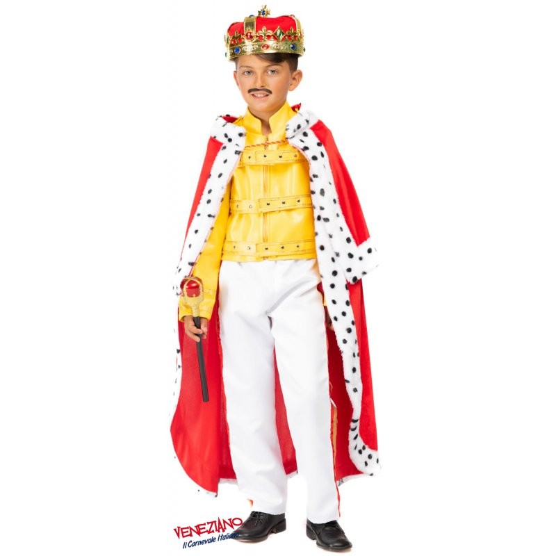 Costume vestito di carnevale cantante Rock Freddy bambino da 7 a 10 anni