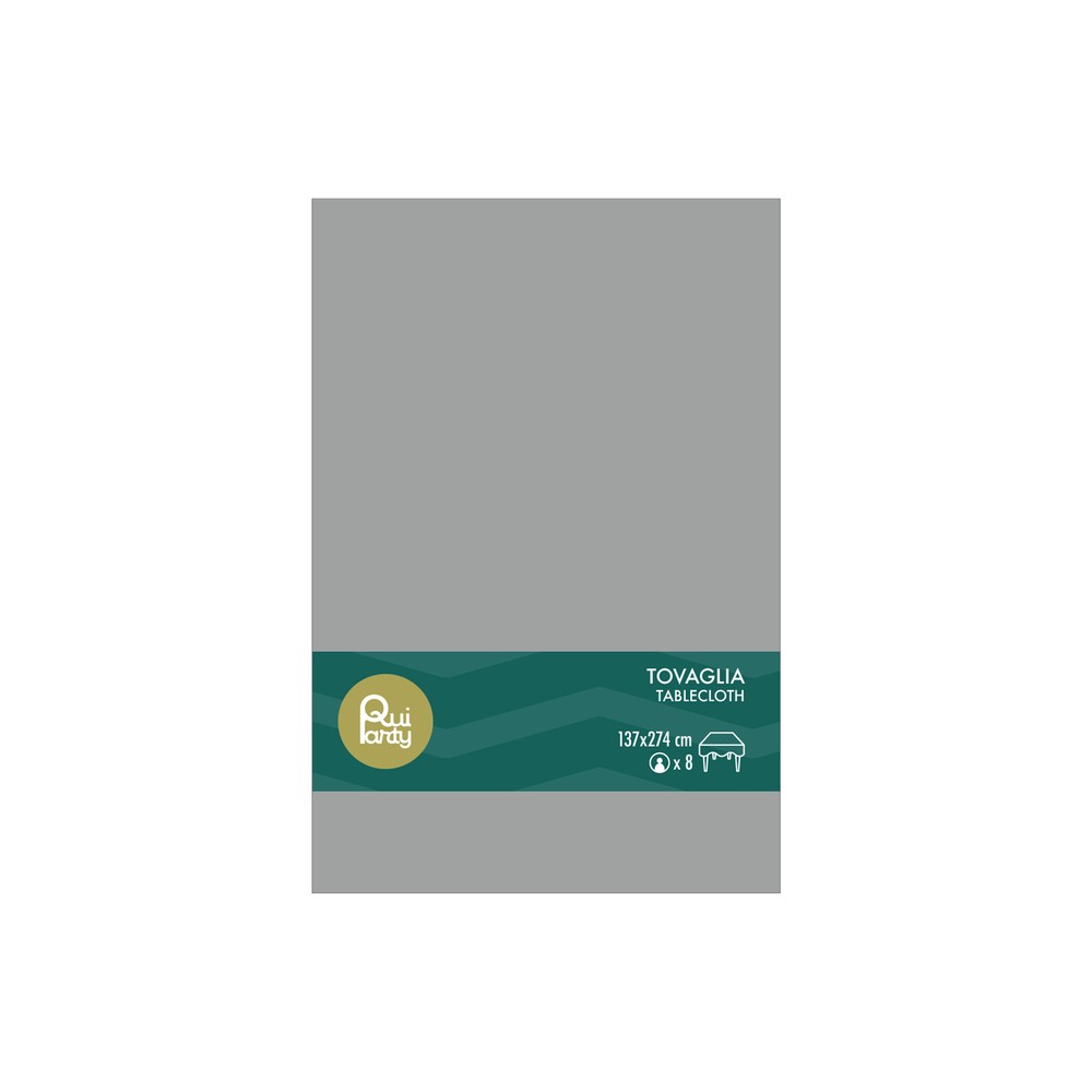 Tovaglia in plastica cm137x274 argento