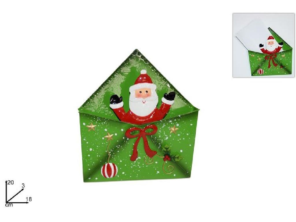 PORTALETTERE IN LATTA C/BABBO NATALE SY6