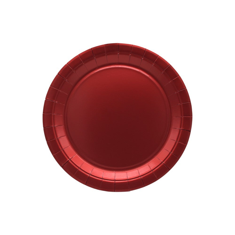Piatto in carta cm18 pz15 rosso metal
