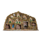 Presepe paesaggistico napoletano con forno mulino cascata macina e luci 95x65x65