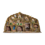 Presepe paesaggistico napoletano con forno mulino cascata macina e luci 95x65x65