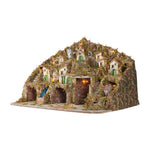 Presepe paesaggistico napoletano con forno mulino cascata macina e luci 95x65x65