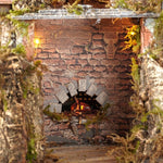 Presepe paesaggistico napoletano con forno mulino cascata macina e luci 95x65x65
