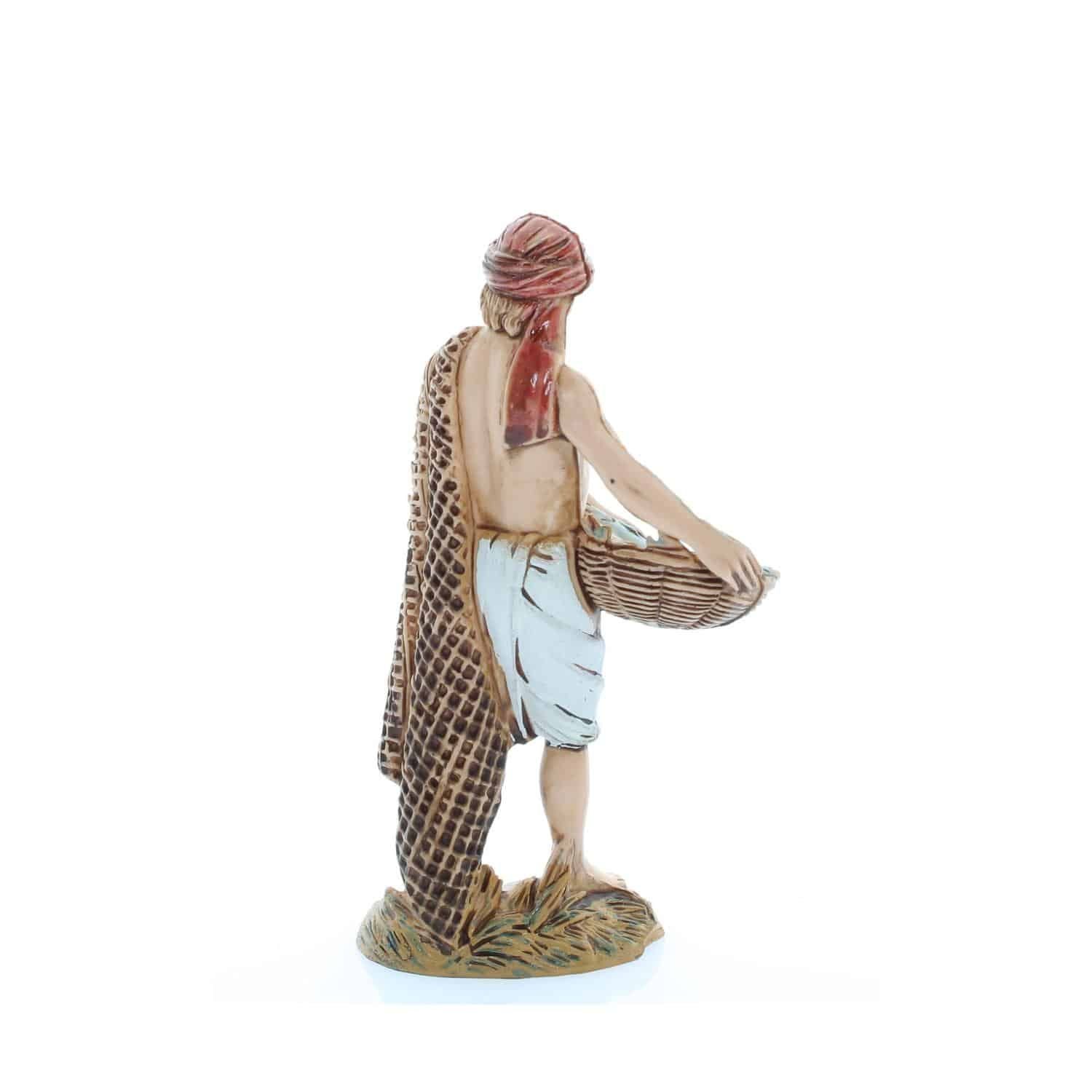 Statuina Pescivendolo stile Arabo per presepi, dipinta in serigrafia,altezza 9,2