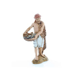 Statuina Pescivendolo stile Arabo per presepi, dipinta in serigrafia,altezza 9,2