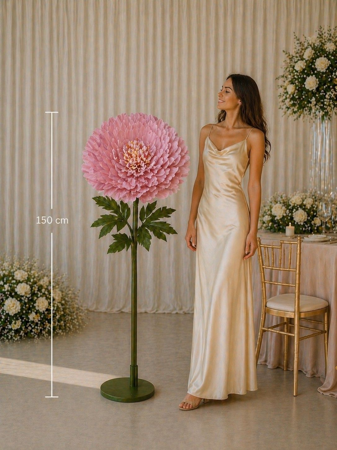 Peonia grande rosa antico diametro 60 altezza 150