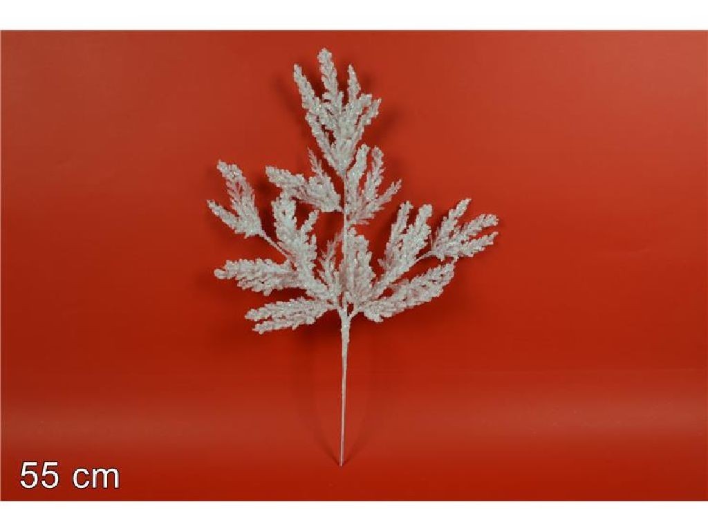 Ramo 55cm innevato con glitter per decorazioni di Natale
