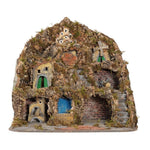 Presepe napoletano artigianale con forno mulino cascata macina e luci 60x54x60