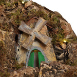 Presepe napoletano artigianale con forno mulino cascata macina e luci 60x54x60
