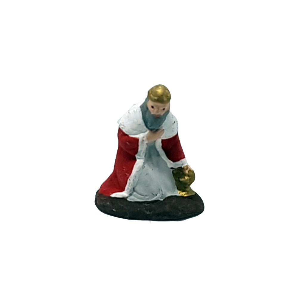 Pastore statuina re Magio in ginocchio 3,5cm di terracotta per presepe