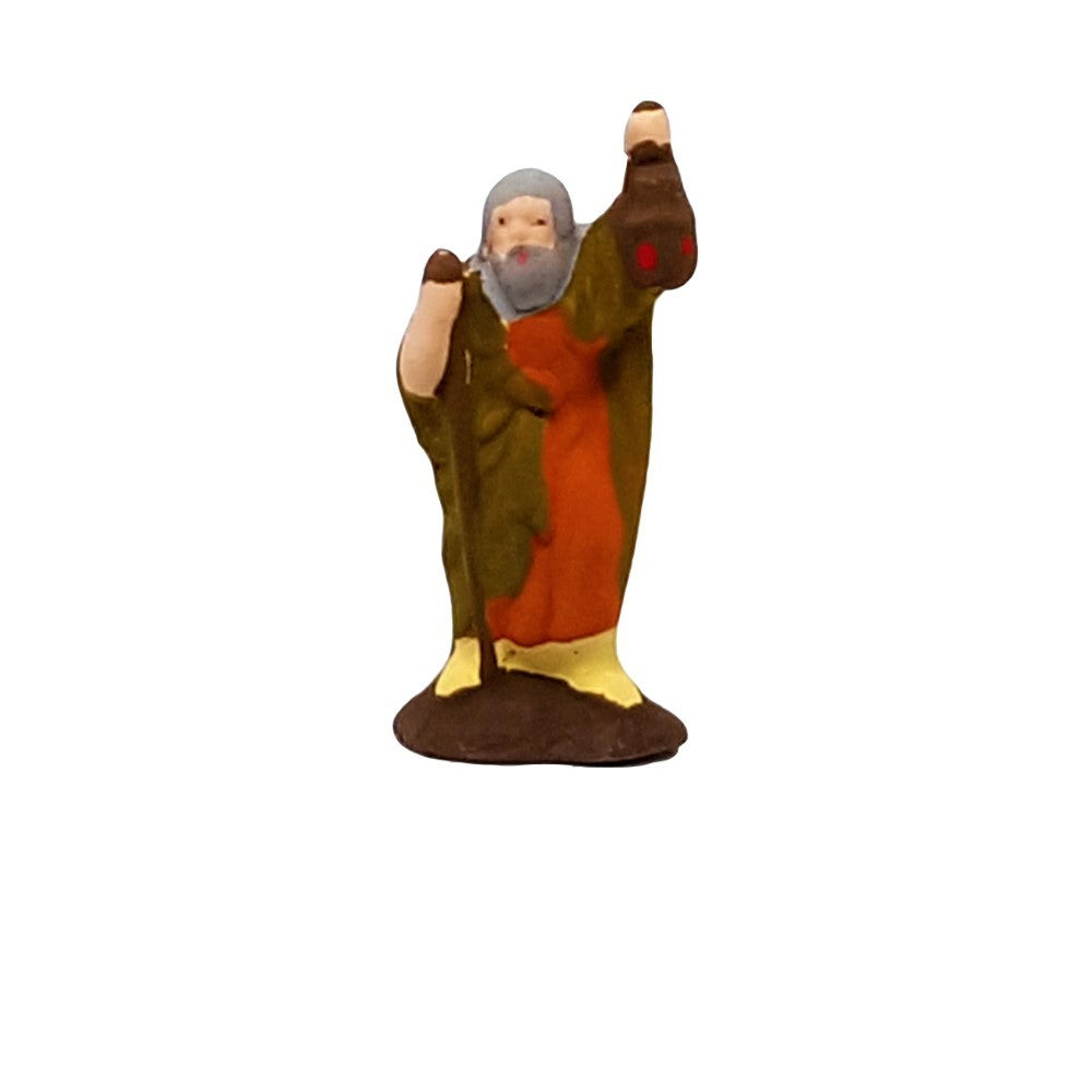 Pastore statuina Uomo con lanterna 3,5cm di terracotta per presepe