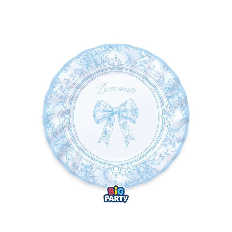 Piatti nascita bambino 20 cm benvenuto celeste 6pz | BIG PARTY