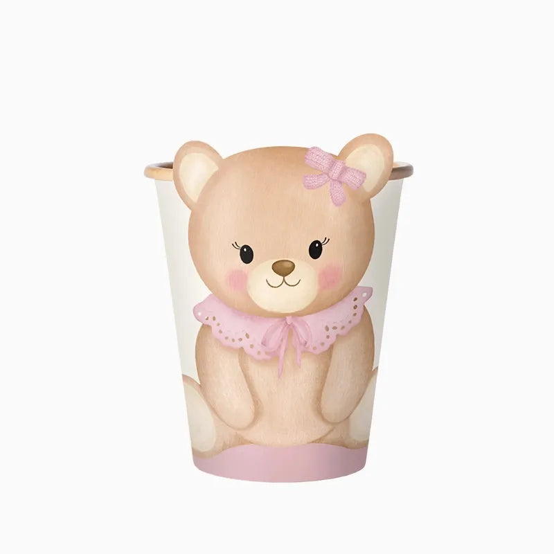 Bicchiere di carta 270 cc Baby Pink Bear