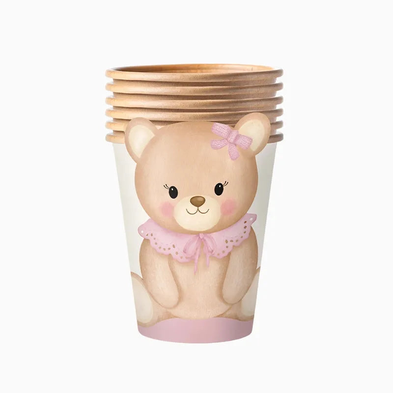 Bicchiere di carta 270 cc Baby Pink Bear