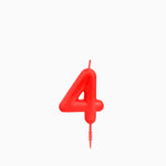 CANDELA Nº4 ROSSA 6CM CERA 1 U