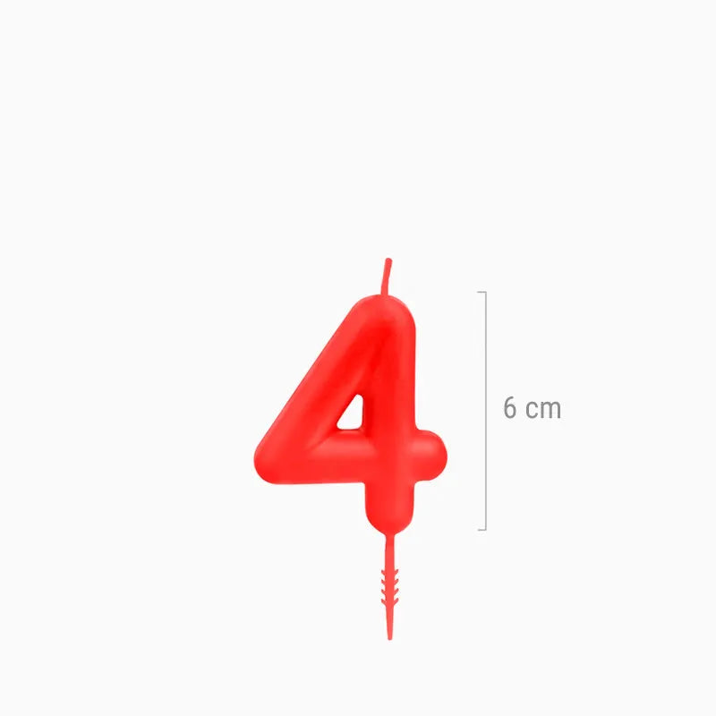 CANDELA Nº4 ROSSA 6CM CERA 1 U