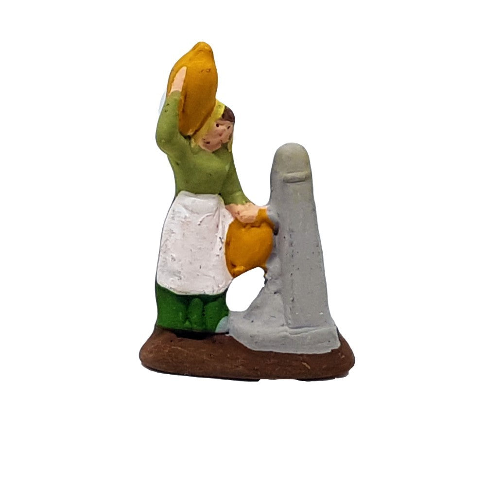 Pastore statuina Donna alla fontana 3,5cm di terracotta per presepe