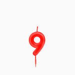 CANDELA Nº9 ROSSA 6CM CERA 1 U