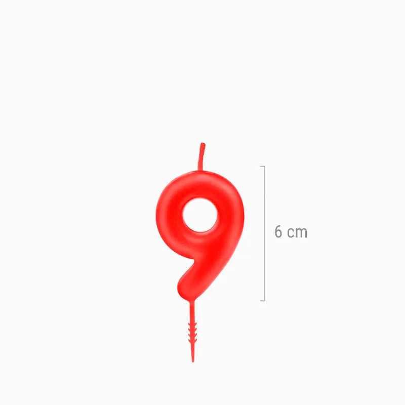 CANDELA Nº9 ROSSA 6CM CERA 1 U