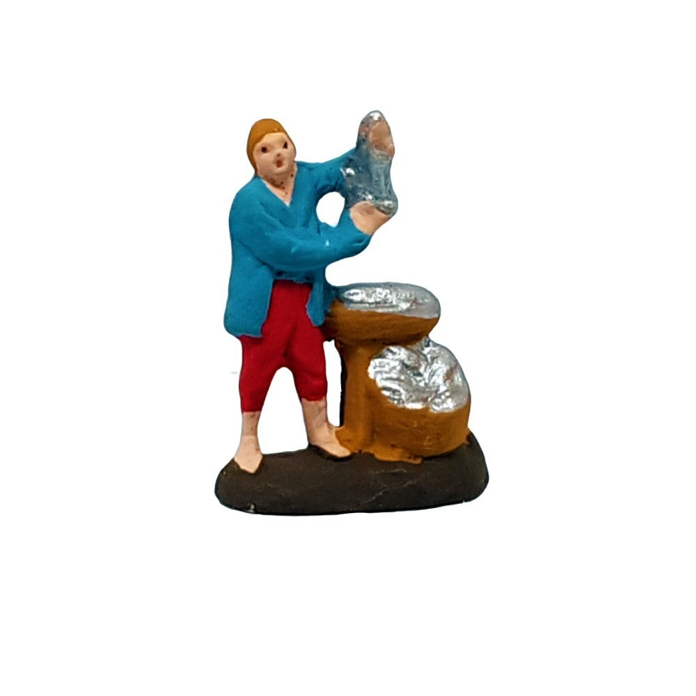 Pastore statuina Pescivendolo 3,5cm di terracotta per presepe