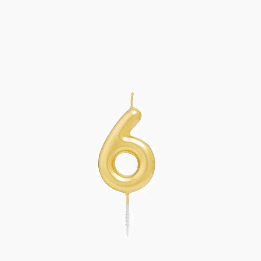 CANDELA Nº6 ORO 6CM CERA 1 U