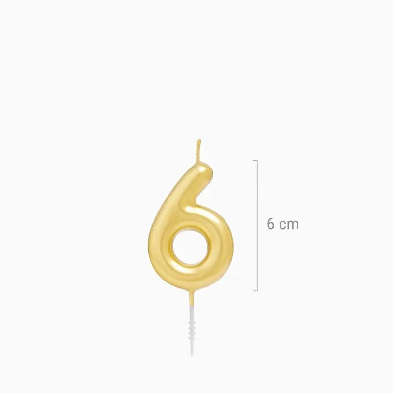 CANDELA Nº6 ORO 6CM CERA 1 U