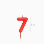 CANDELA Nº7 ROSSA 6CM CERA 1 U