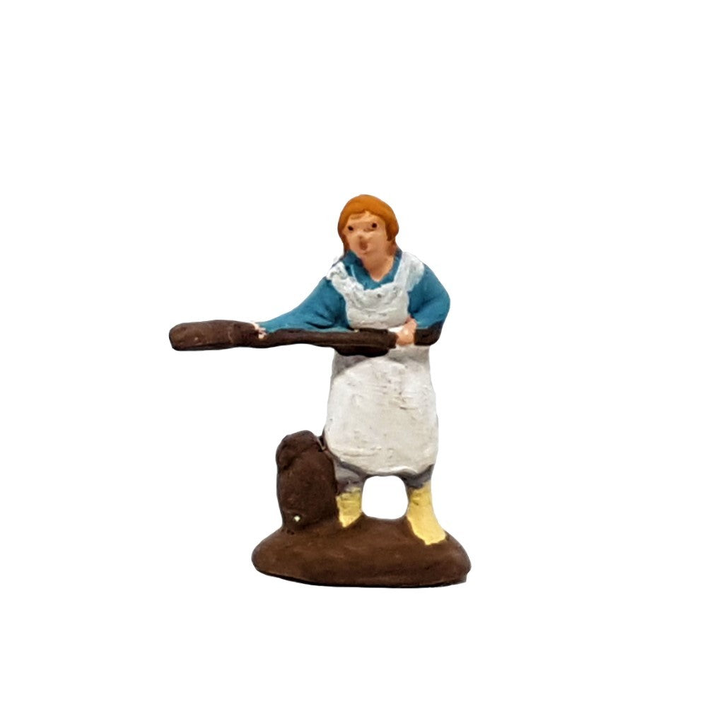 Statuina Pastore Fornaio 3,5 cm di terracotta per presepe