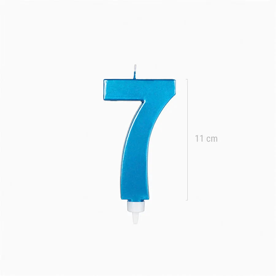 Candelina 15,5 cm Metallizzata Blu n7