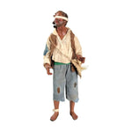 Pastore uomo orbo 35 cm vestito a mano