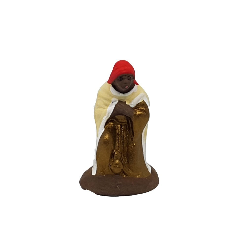 Pastore statuina Re Magio moro 6cm di terracotta per presepe