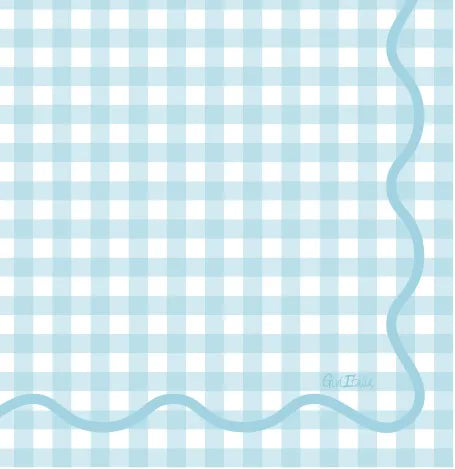 16 tovaglioli cm 33x33 stampa Vichy azzurro