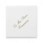 20 tovaglioli bianchi 3 veli comunione con stampa oro 25x25 cm