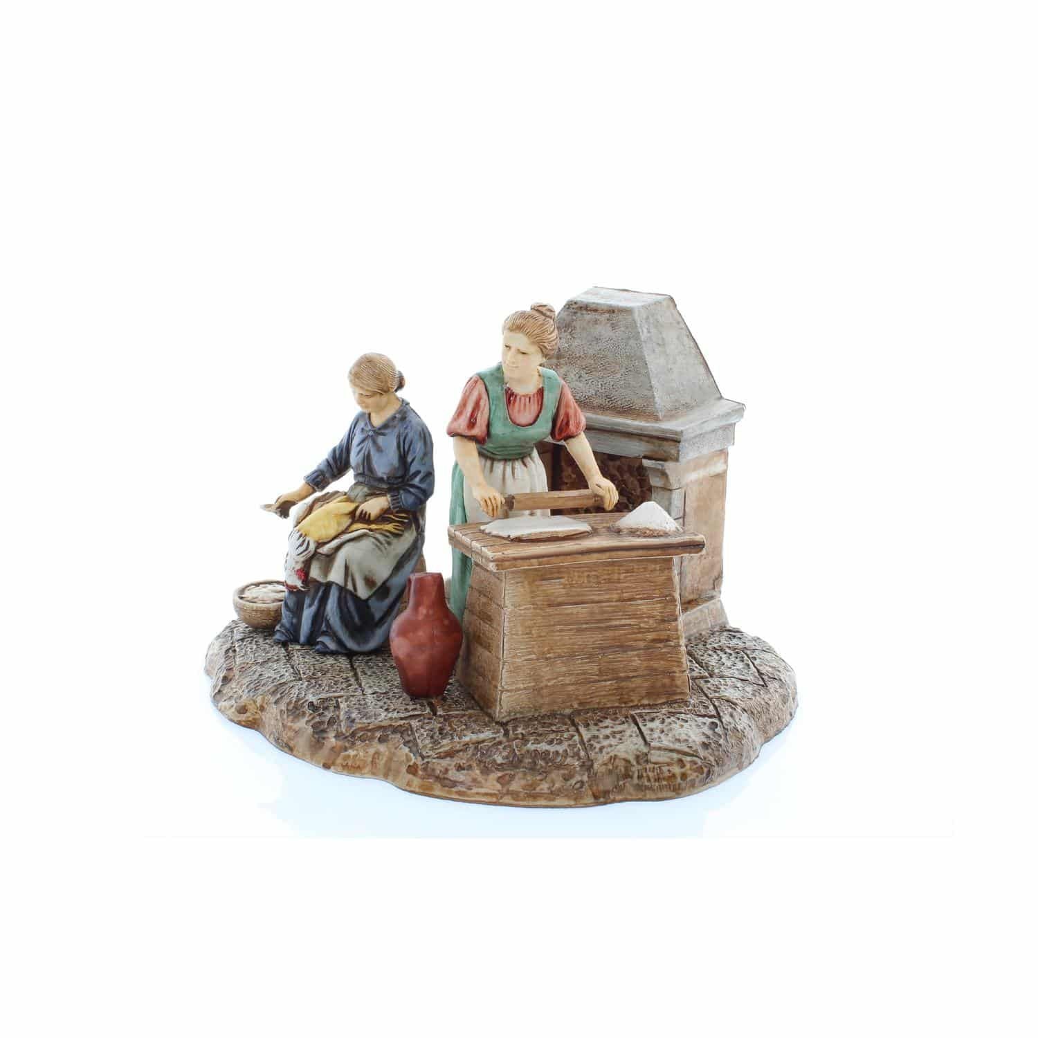 Pastori Statuina Gruppo cucina 10 cm per presepe Landi Moranduzzo