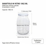 12 barattoli 1 kg con tappo