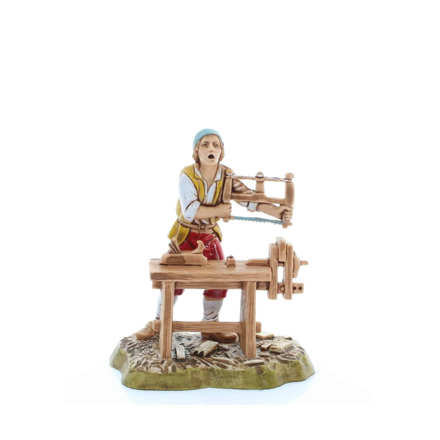 Pastore statuina Falegname 10 cm di plastica stile 700 Moranduzzo per presepe