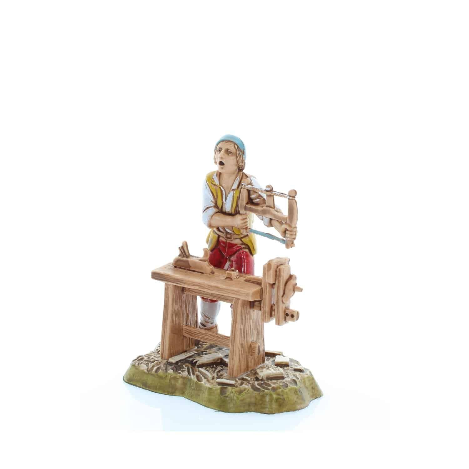 Pastore statuina Falegname 10 cm di plastica stile 700 Moranduzzo per presepe