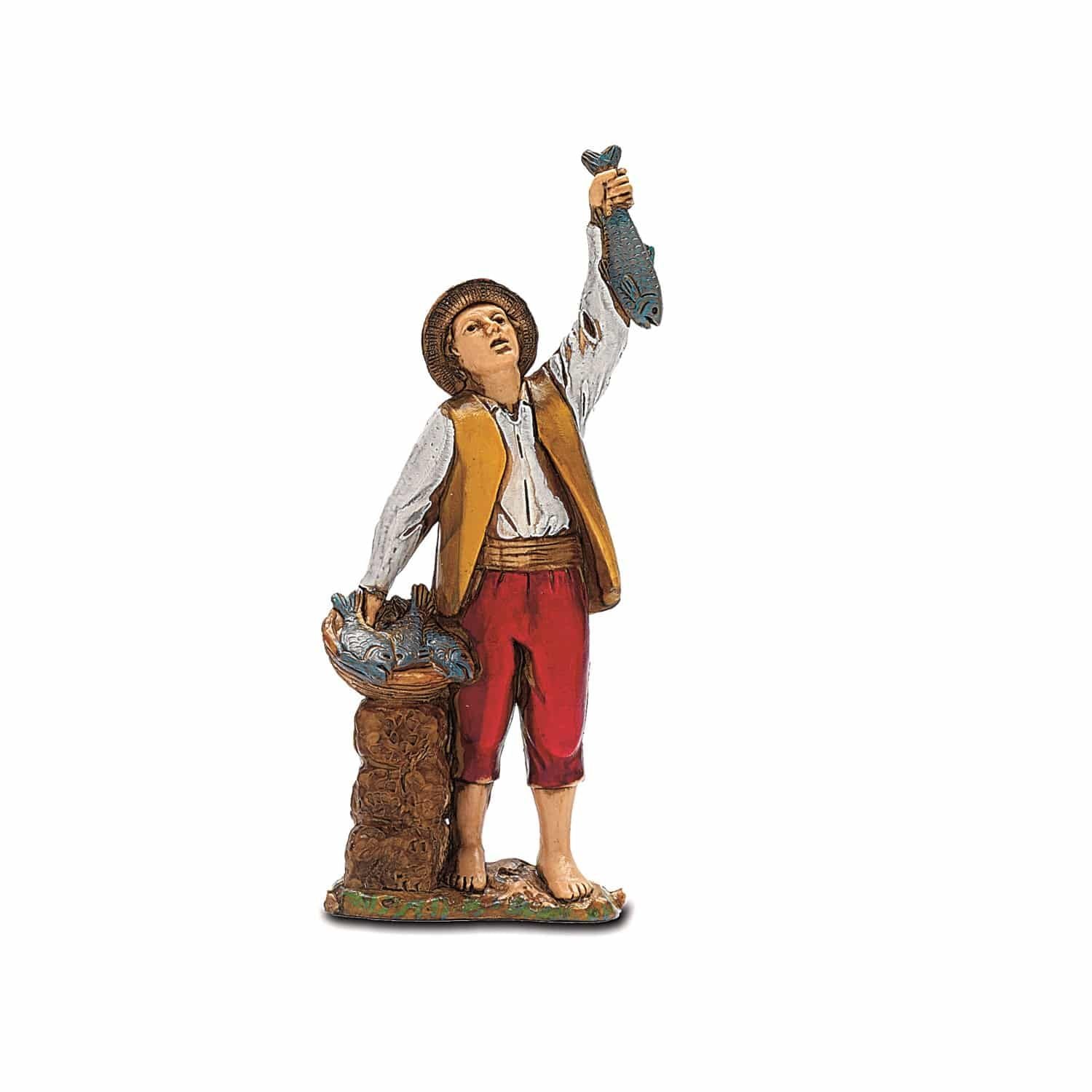 Pastore statuina Pescivendolo 8 cm di plastica Mopranduzzo per presepe