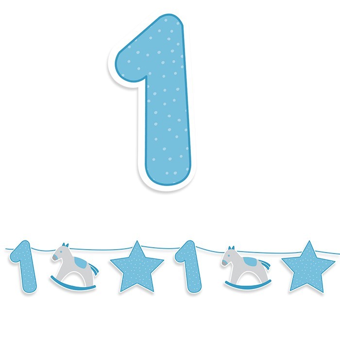 Festone Maxi Buon Primo 1° Compleanno rosa 6 Mt