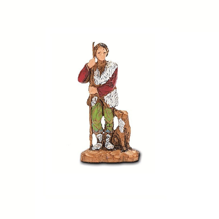 Pastore statuina Pastore con cane 3,5 cm di plastica Moranduzzo per presepe
