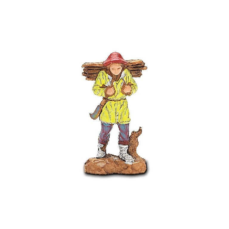 Pastore statuina Boscaiolo 3,5 cm di plastica Moranduzzo per presepe
