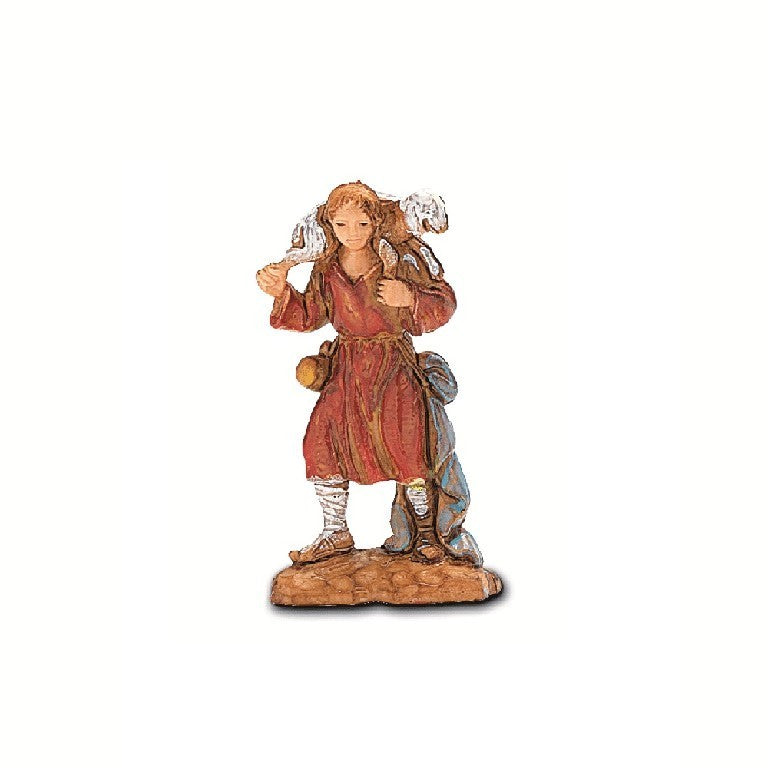 Pastore statuina Buon Pastore 3,5 cm di plastica Moranduzzo per presepe