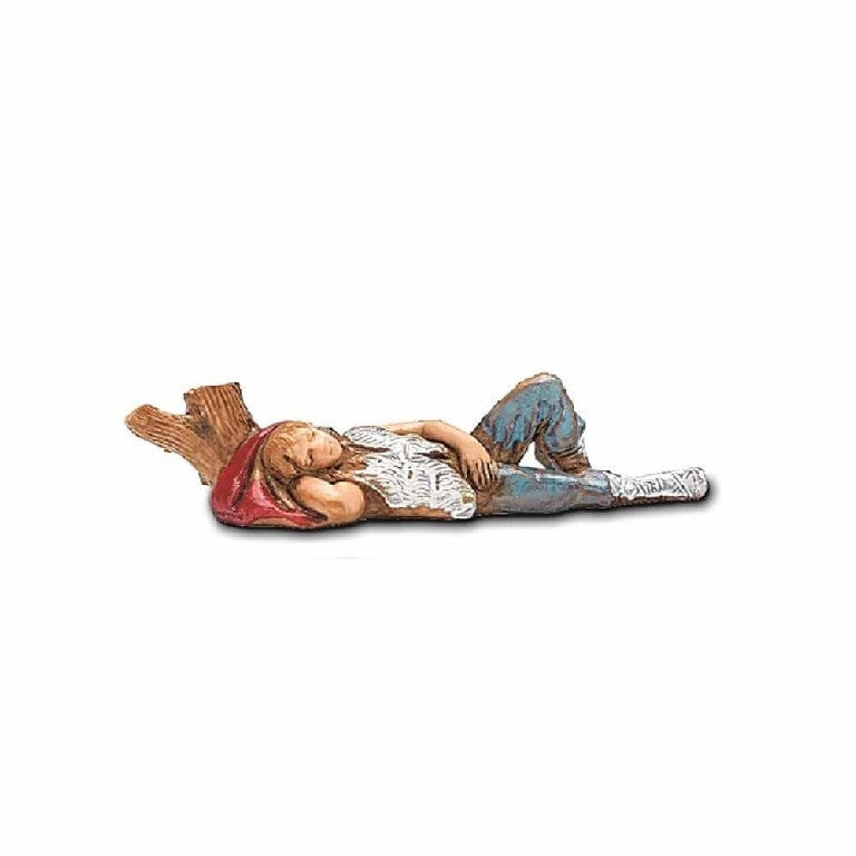 Pastore statuina Dormiente 3,5 cm di plastica Moranduzzo per presepe