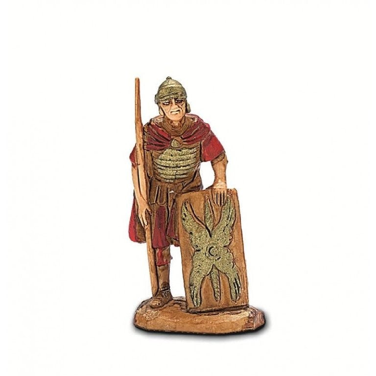 Pastore statuina Soldato Romano con scudo 3,5 cm di plastica Moranduzzo