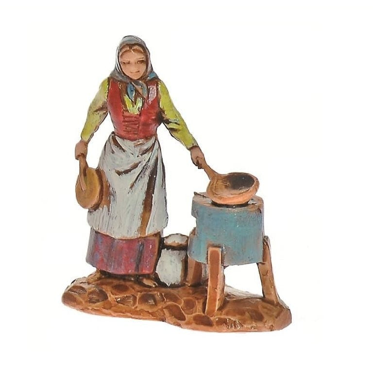 Pastore statuina Castagnara 3,5 cm di plastica Moranduzzo per presepe