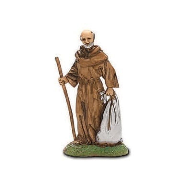 Pastore statuina Monaco con bastone 6 cm di plastica Moranduzzo per presepe