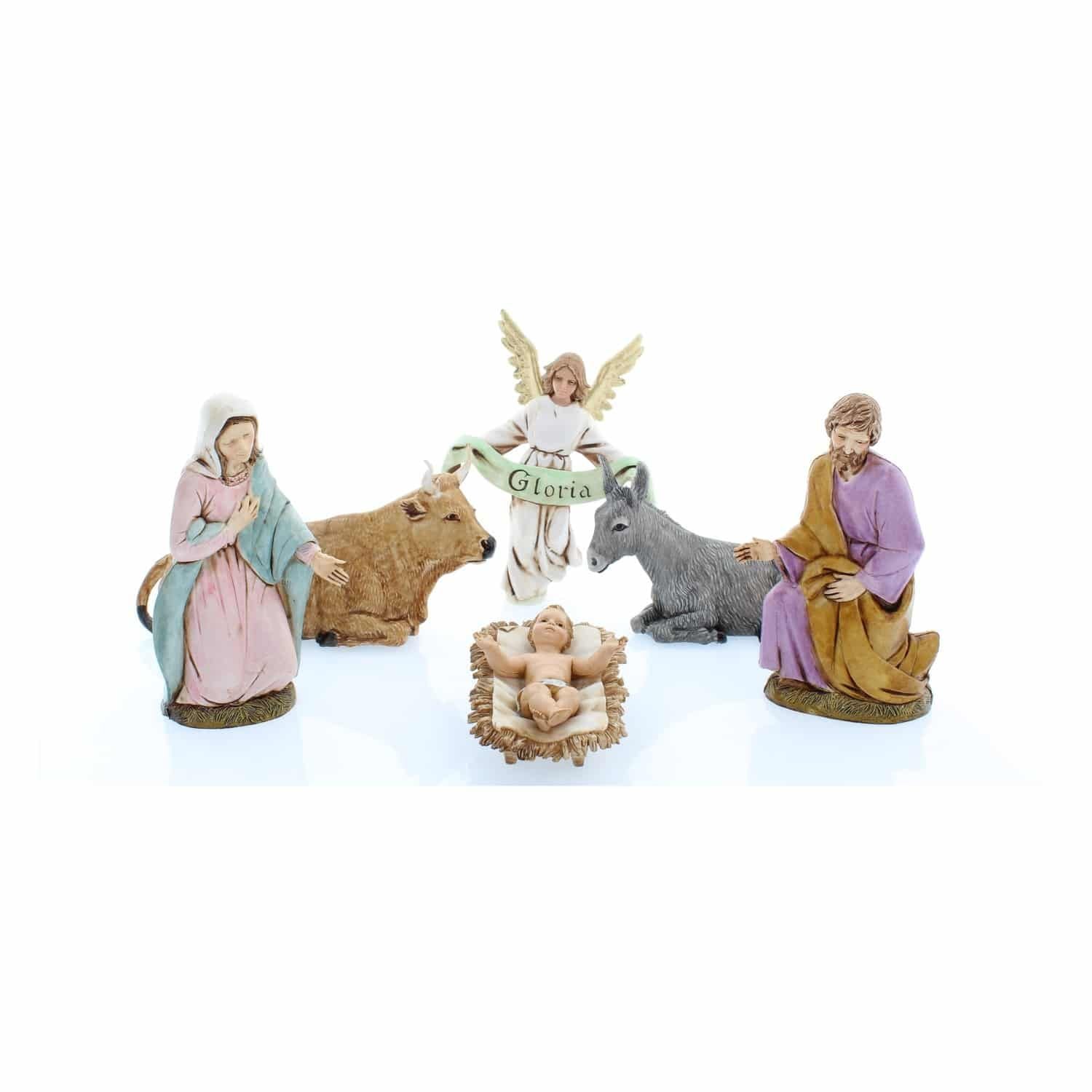 Pastore statuine Natività 12 cm di plastica Moranduzzo 6 Pz per presepe